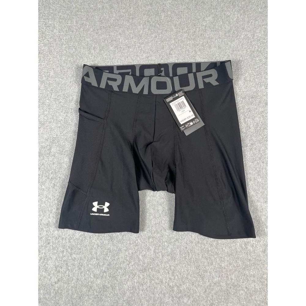 Under Armour HeatGear Compression Shorts Black Gym Pocket 1361596 Mens Large NWT